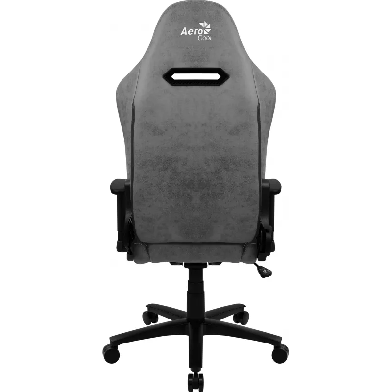 Gaming kėdė AEROCOOL DUKE AeroSuede Black Grey – 2D porankiai, drugelio mechanizmas, maks. vartotojas 150 kg