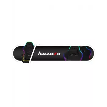 Žaidimų kėdė Huzaro FORCE 4.4 RGB Black – audeklinis kaušinis sėdėjimas, max 130 kg, reguliuojama atlošas, aukštis 115–125 cm, RGB apšvietimas