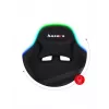Žaidimų kėdė Huzaro FORCE 4.4 RGB Black – audeklinis kaušinis sėdėjimas, max 130 kg, reguliuojama atlošas, aukštis 115–125 cm, RGB apšvietimas