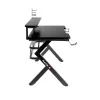 Gaming stalas Huzaro Hero 5.0 juodas – tiesus aliumininis rėmas, anglies pluošto stalviršis 1200×600 mm