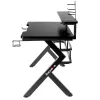 Gaming stalas Huzaro Hero 5.0 juodas – tiesus aliumininis rėmas, anglies pluošto stalviršis 1200×600 mm
