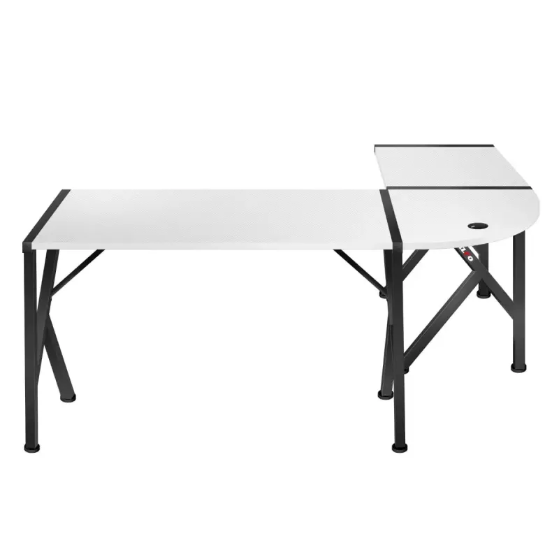 Kampinis žaidimų stalas Huzaro Hero 6.3 Baltas L-formos anglies pluošto viršus 1540×1170×740 mm