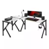 Kampinis žaidimų stalas Huzaro Hero 6.3 Baltas L-formos anglies pluošto viršus 1540×1170×740 mm