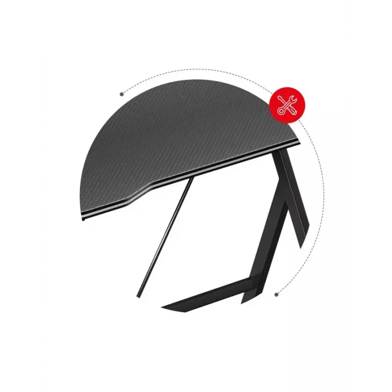 Žaidimų stalas Huzaro Hero 1.4 Black tiesus stačiakampis MDF viršus 1000x500x750 mm