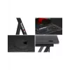 Žaidimų stalas Huzaro Hero 1.4 Black tiesus stačiakampis MDF viršus 1000x500x750 mm