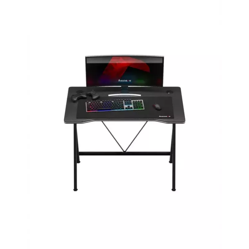 Žaidimų stalas Huzaro Hero 1.4 Black tiesus stačiakampis MDF viršus 1000x500x750 mm