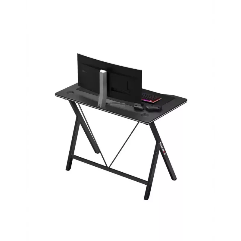 Žaidimų stalas Huzaro Hero 1.4 Black tiesus stačiakampis MDF viršus 1000x500x750 mm