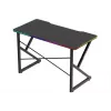 Gaminimo stalas Huzaro Hero 1.7 RGB Black – tiesus ergonomiškas stalas 1200×600 mm, 750 mm aukštis, LED, puodelio laikiklis, ausinių kablys