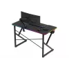 Gaminimo stalas Huzaro Hero 1.7 RGB Black – tiesus ergonomiškas stalas 1200×600 mm, 750 mm aukštis, LED, puodelio laikiklis, ausinių kablys