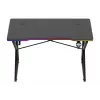 Gaminimo stalas Huzaro Hero 1.7 RGB Black – tiesus ergonomiškas stalas 1200×600 mm, 750 mm aukštis, LED, puodelio laikiklis, ausinių kablys
