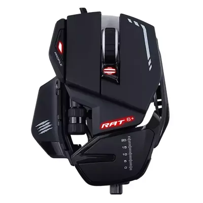 Žaidimų pelė Mad Catz R.A.T. 6+ USB Type-A, dešinei rankai, 12 000 DPI, 11 mygtukų, juoda, laidinė