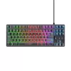 Trust GXT 833 Thado žaidimų klaviatūra, USB, tenkeyless, juoda, sidabrinė