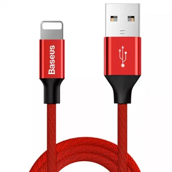 USB-A į Lightning laidas Baseus Yiven 1,8 m, 2 A išėjimas, raudonas, termoplastinio elastomero apvalkalas
