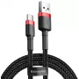 BASEUS Cafule greito įkrovimo laidas – USB-A į USB-C, 2A, 2m, juodas (nailoninis pynimas)
