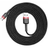 BASEUS Cafule greito įkrovimo laidas – USB-A į USB-C, 2A, 2m, juodas (nailoninis pynimas)