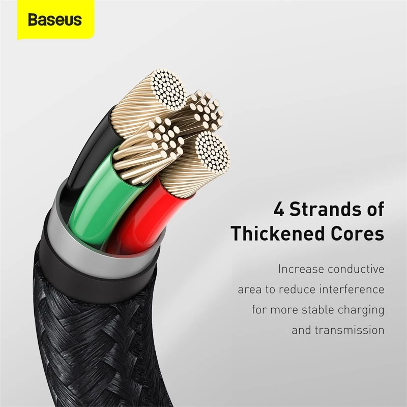BASEUS Fast Charge Cafule duomenų perdavimo laidas - USB Type-A į Lightning - 480Mbps (2,4A PD) - 1m - Juodas