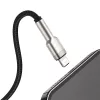 BASEUS Fast Charge Cafule duomenų perdavimo laidas - USB Type-A į Lightning - 480Mbps (2,4A PD) - 1m - Juodas