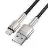 BASEUS Fast Charge Cafule duomenų perdavimo laidas - USB Type-A į Lightning - 480Mbps (2,4A PD) - 1m - Juodas
