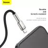 BASEUS Fast Charge Cafule duomenų perdavimo laidas - USB Type-A į Lightning - 480Mbps (2,4A PD) - 1m - Juodas