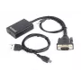 GEMBIRD A-VGA-HDMI-01 VGA į HDMI adapterio kabelis, USB maitinamas, 15 cm, juodas