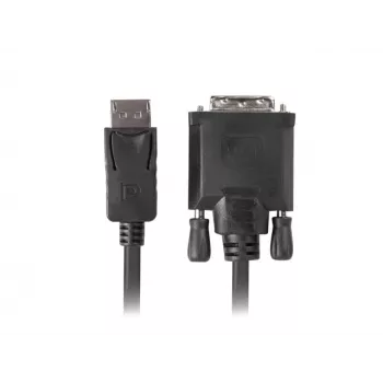 Vaizdo kabelio adapteris LANBERG DisplayPort (vyriškas) į DVI‑D (vyriškas), 1 m, juodas, palaiko 1080p