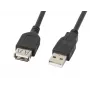 USB A – USB A laidas LANBERG CA-USBE-10CC-0007-BK, USB 2.0, 0,7 m, juodas