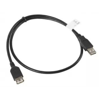 USB A – USB A laidas LANBERG CA-USBE-10CC-0007-BK, USB 2.0, 0,7 m, juodas