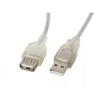 USB ilginamasis kabelis LANBERG CA-USBE-12CC-0018-TR 1,8 m USB 2.0 A-A permatomas