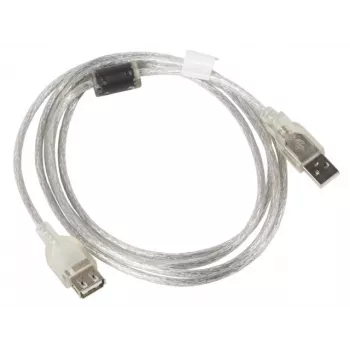 USB ilginamasis kabelis LANBERG CA-USBE-12CC-0018-TR 1,8 m USB 2.0 A-A permatomas