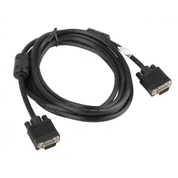 LANBERG VGA M/m laidas Dvigubai ekranuotas Feritas 3m Juodas