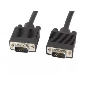 VGA kabelis LANBERG CA-VGAC-10CC-0050-B, 5 m, vyras–vyras, PVC apvalkalas, ferito žiedas, juodas
