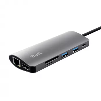 Trust Dalyx 7-in-1 USB-C adapteris HDMI, Ethernet, USB 3.2 Gen 1, kortelių skaitytuvas