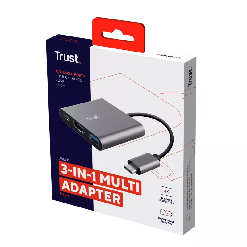 Trust Dalyx USB 3.2 Gen 1 (3.1 Gen 1) Type-C aliumininis, juodas