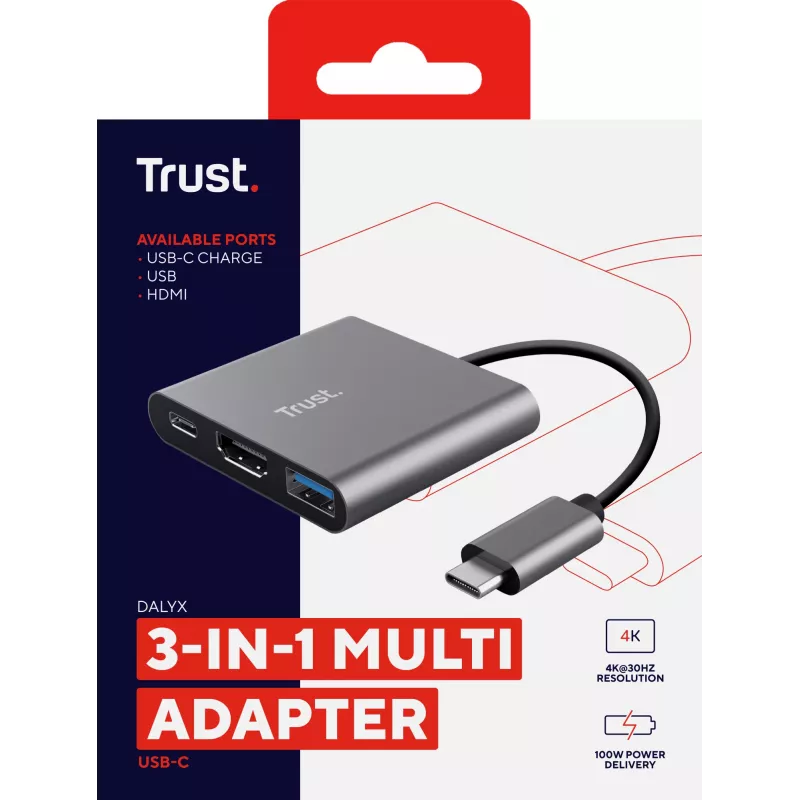 Trust Dalyx USB 3.2 Gen 1 (3.1 Gen 1) Type-C aliumininis, juodas
