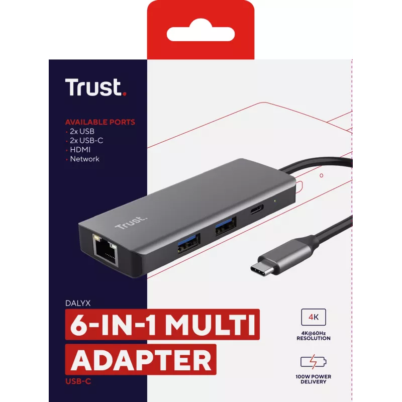 Trust Dalyx USB Type-C 1000 Mbit/s Sidabrinis