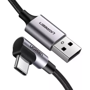 Ugreen 50940 USB A – USB C laidas, 5 m, juodas/sidabrinis