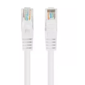 Tinklo jungiamasis kabelis LANBERG Cat6 U/UTP 1 m, RJ-45 kištukas–kištukas, vytos gyslos, baltas