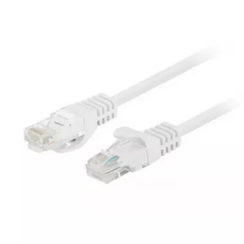 Tinklo jungiamasis kabelis LANBERG Cat6 U/UTP 1 m, RJ-45 kištukas–kištukas, vytos gyslos, baltas