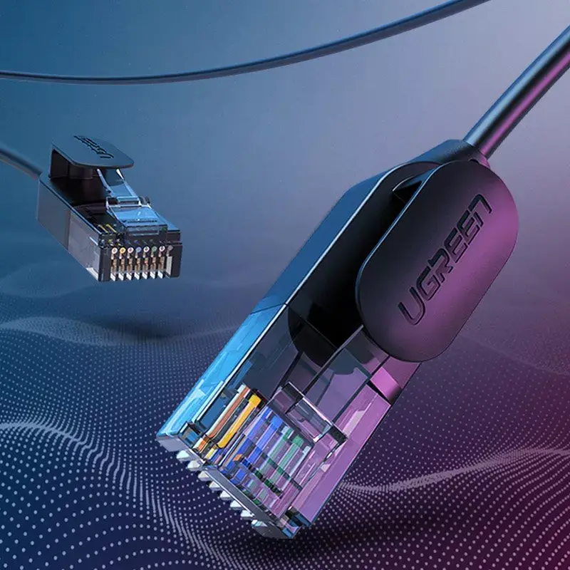 UGREEN NW122 Cat6A UTP sujungimo kabelis, RJ45, 3 m, juodos spalvos, iki 10 Gb/s