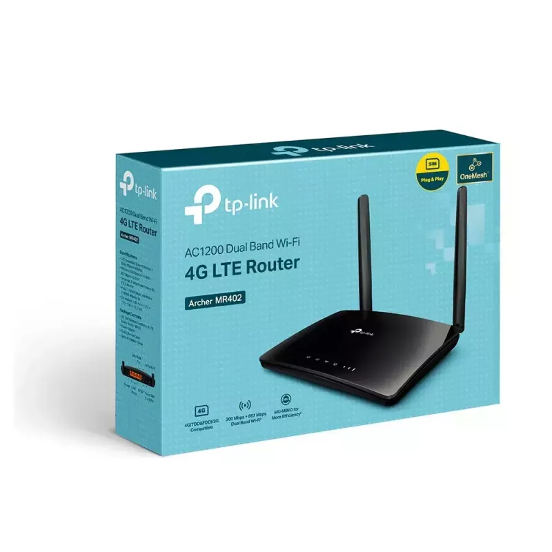 TP-Link Archer MR402 belaidis maršrutizatorius Fast Ethernet Dual-band (2,4 GHz / 5 GHz) 4G Juodas