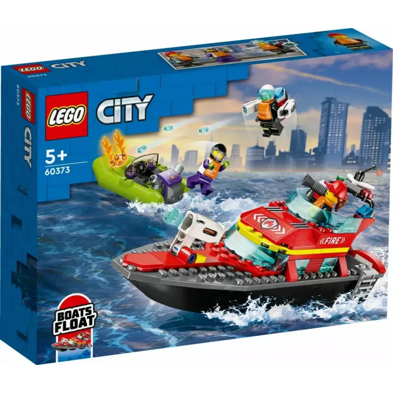 LEGO gaisrinis gelbėjimo kateris 60373 – City serija, 144 detalės, 3 minifigūrėlės, nuo 5 metų