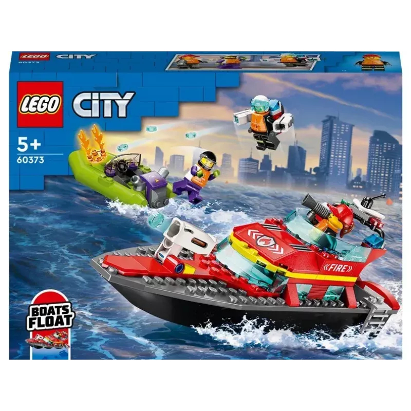 LEGO gaisrinis gelbėjimo kateris 60373 – City serija, 144 detalės, 3 minifigūrėlės, nuo 5 metų