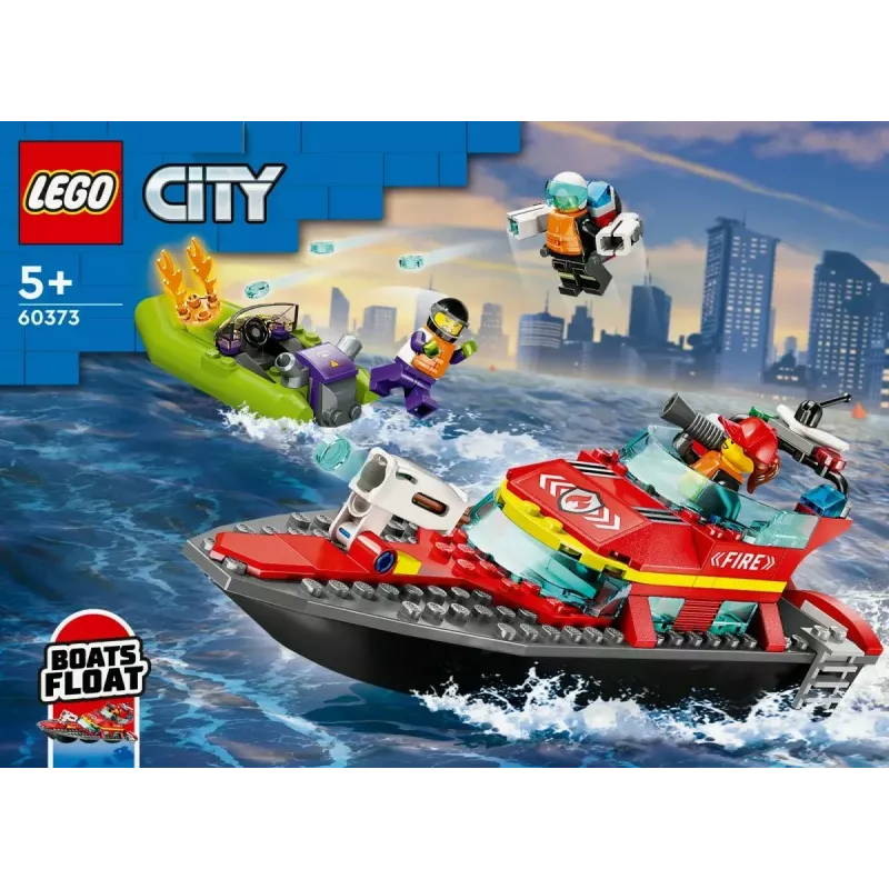 LEGO gaisrinis gelbėjimo kateris 60373 – City serija, 144 detalės, 3 minifigūrėlės, nuo 5 metų