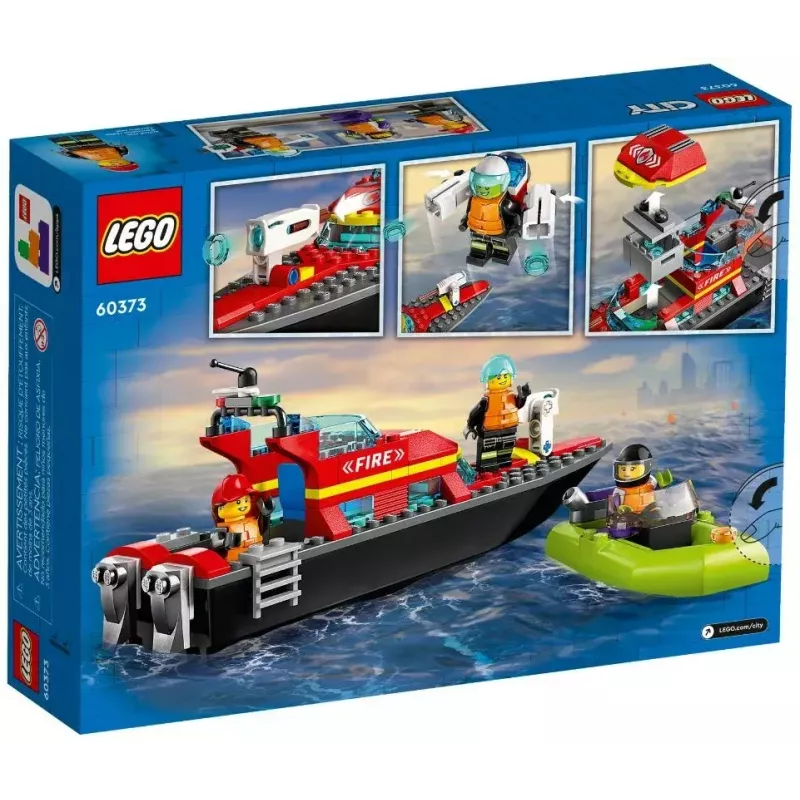 LEGO gaisrinis gelbėjimo kateris 60373 – City serija, 144 detalės, 3 minifigūrėlės, nuo 5 metų