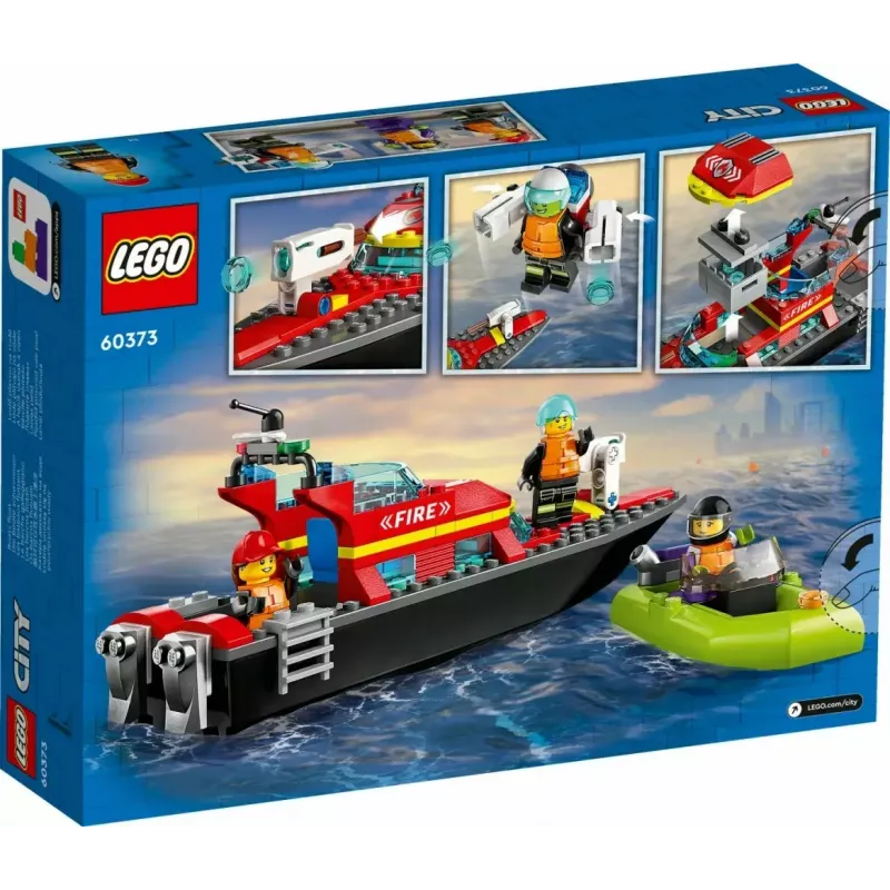 LEGO gaisrinis gelbėjimo kateris 60373 – City serija, 144 detalės, 3 minifigūrėlės, nuo 5 metų