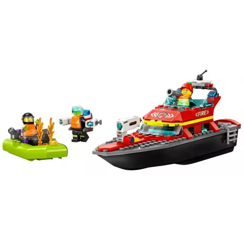 LEGO gaisrinis gelbėjimo kateris 60373 – City serija, 144 detalės, 3 minifigūrėlės, nuo 5 metų