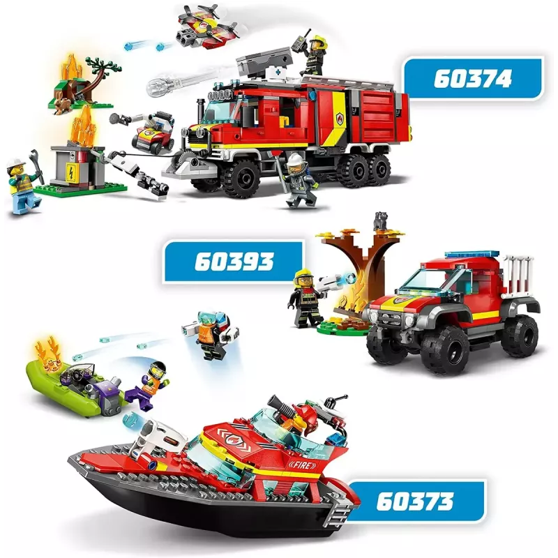 LEGO gaisrinis gelbėjimo kateris 60373 – City serija, 144 detalės, 3 minifigūrėlės, nuo 5 metų