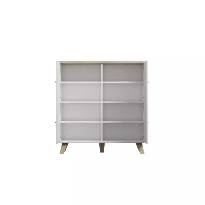 Komoda cama meble LOTTA 110 4D — 4 durys, 6 lentynų, Sonoma ąžuolo viršus, 1100×540×1190 mm
