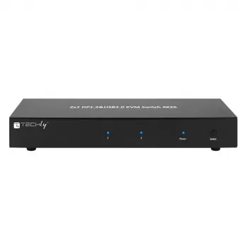 Techly IDATA DP-KVM2 KVM jungiklis, juodas