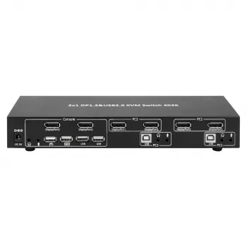 Techly IDATA DP-KVM2 KVM jungiklis, juodas